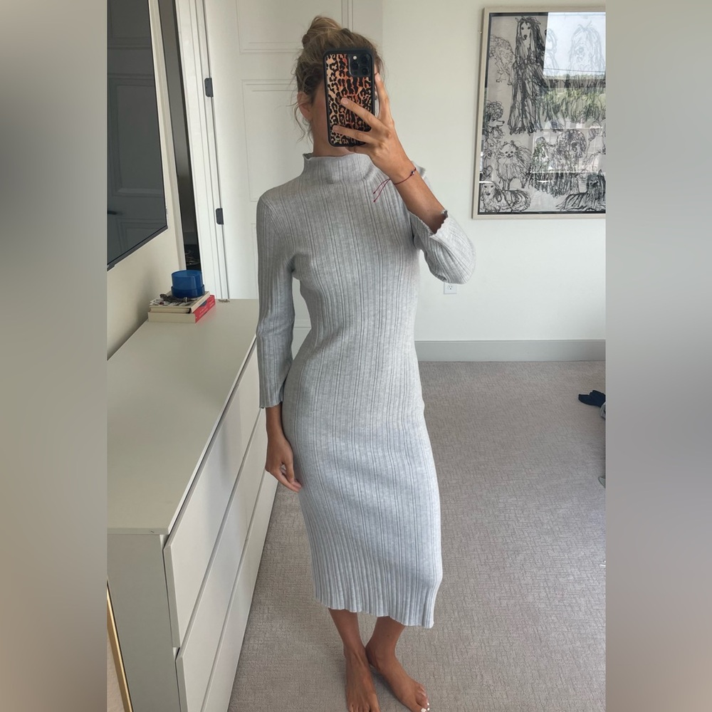Soft Grey Anthropologie Midi Dress
